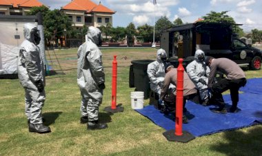 Puluhan Anggota Den Gegana Brimob Bali Ikut Pelatihan Antisipasi Corona