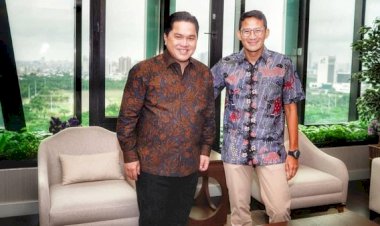 Menteri BUMN Erick Jumpa Sandi, Bahas Holdingisasi Hingga Isu Jiwasraya