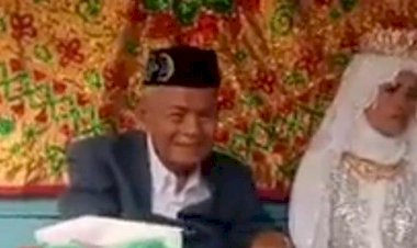 Penuh Senyum Sumringah, Kakek 103 Tahun Ini Nikahi Gadis Muda Nan Cantik, Begini Kisahnya...