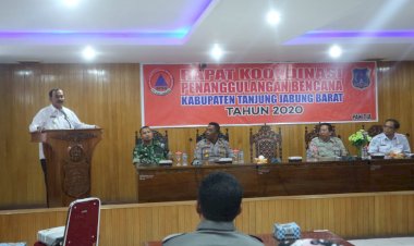 Wabup Tanjab Barat Pimpin Rakor Penanggulangan Bencana Tahun 2020