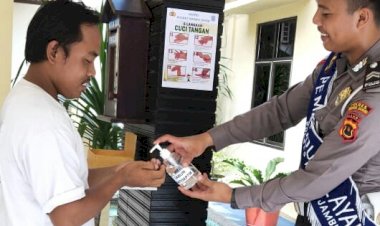 Masuk ke Polres Muarojambi, Masyarakat Wajib Cuci Tangan
