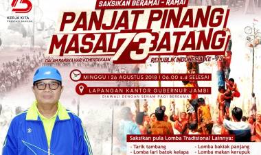 Saksikan Panjat Pinang 73 Batang di Lapangan Gubernur Jambi