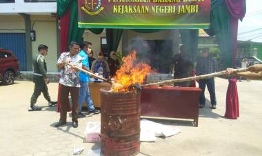 Kasus Semakin Meningkat di Kota Jambi, Kejari Musnahkan Ratusan Barang Bukti Narkotika