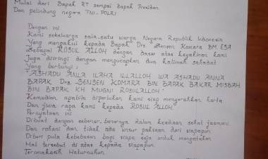 Heboh! Isi Surat Ini Akui Sensen Komara Rasul Allah