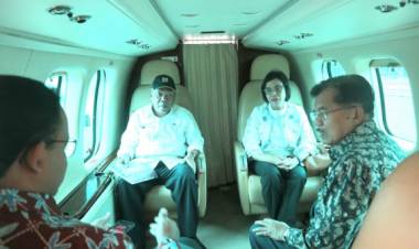 Jusuf Kalla dan Anies Tinjau Titik Kemacetan Jabodetabek dengan Heli