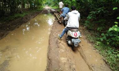Pak Bupati Bungo, Kok! Jalan Tapiandanto Hancur Lebur?