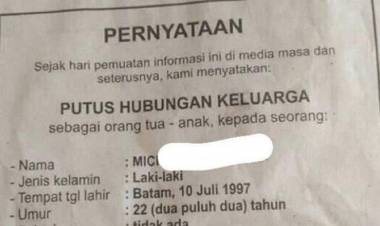 Viral! Pemuda Ini Dicoret dari KK Keluarga dan Dipublikasikan di Koran