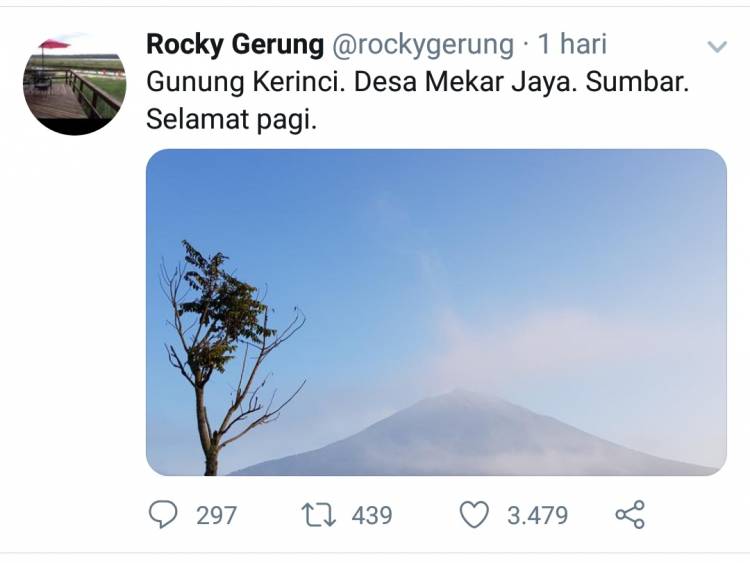 Bukan di Jambi, Rocky Gerung Sebut Letak Gunung Kerinci Ada di Sumbar