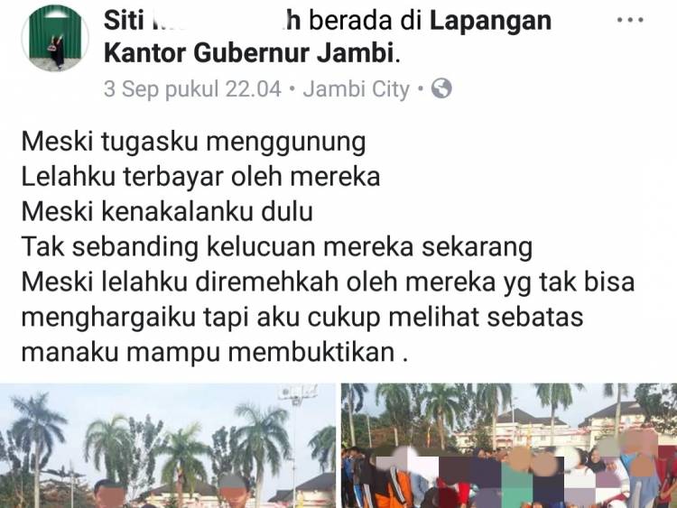 Terenyuh, Ini Status Facebook Terakhir Mahasiswi Cantik Unbari yang Tewas Gantung Diri