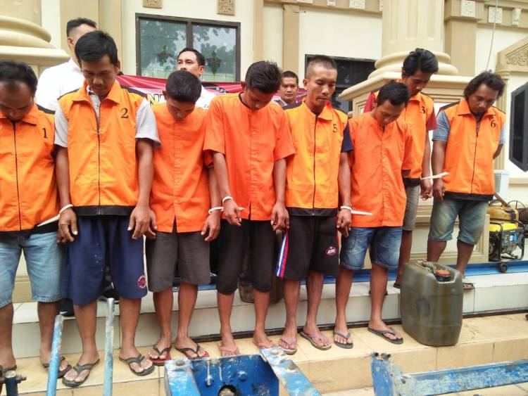 9 Orang Tersangka Illegal Drilling Bajubang Ditangkap Tim Polda Jambi