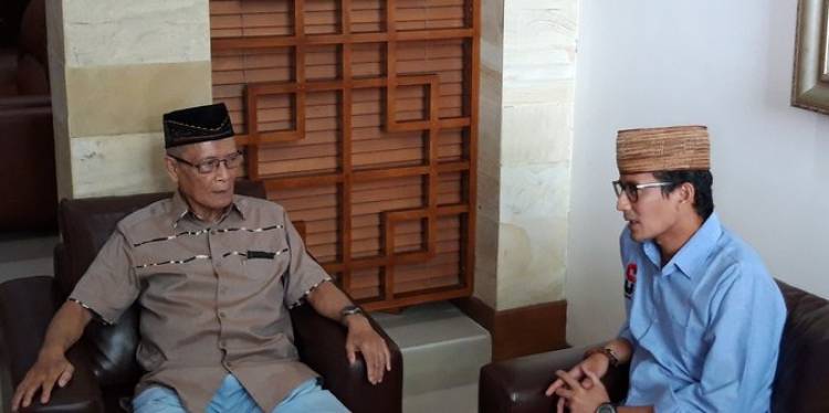 Minta Wejangan Sandiaga Uno Sowan Syafii Maarif 