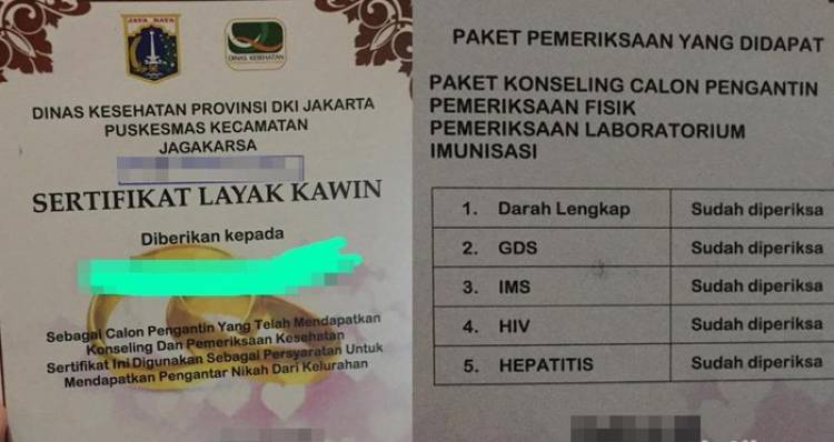 Mau Kawin Nih! Di DKI Wajib Punya Sertifikat Layak Kawin