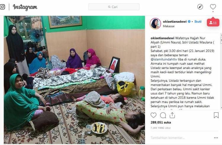 Ustadz Maulana dan 4 Anaknya Tidur di Samping Jenazah Istri Tercinta
