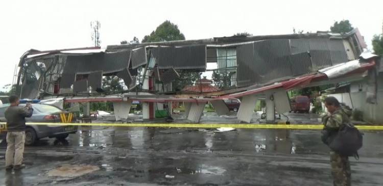 Puting Beliung Hantam SPBU di Sukabumi Hingga Rusak Berat