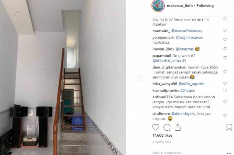 Viral Rumah Sangat Sempit Sekali di Medsos