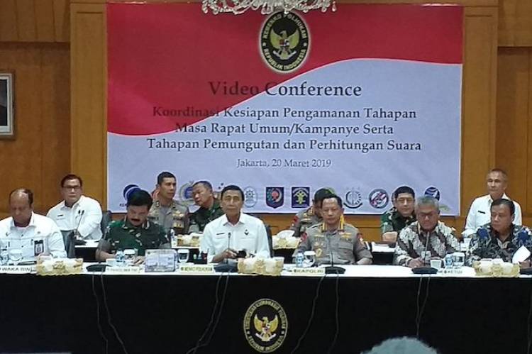 Lewat Vicon, Wiranto Gelar Rakor Pengamanan Kampanye Terbuka