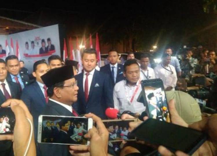 Prabowo Subianto Tiba di Lokasi Debat