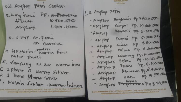 OTT Caleg Gerindra di Riau, Rp 506 Juta Diamankan