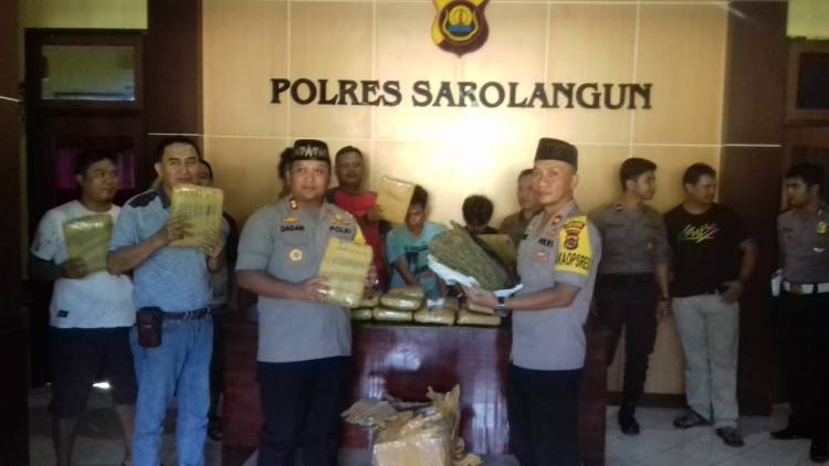 Begini Aksi Polres Sarolangun Tangkap Kurir 21 Kilogram Ganja