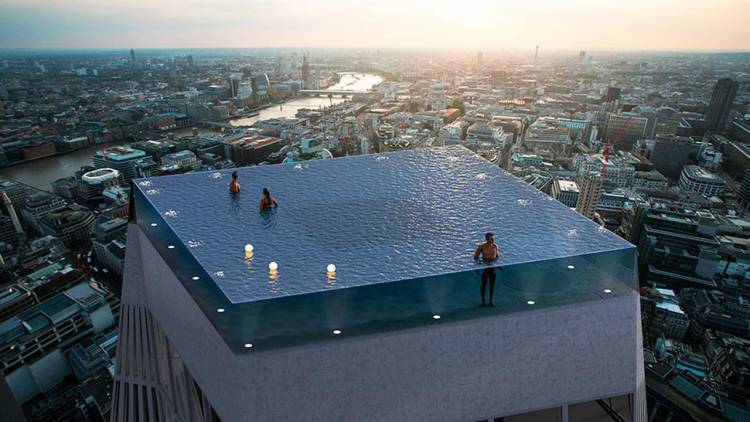 Ngeri! Kolam Renang Ini Berbentuk 360 Derajat di Ketinggian 200 Meter