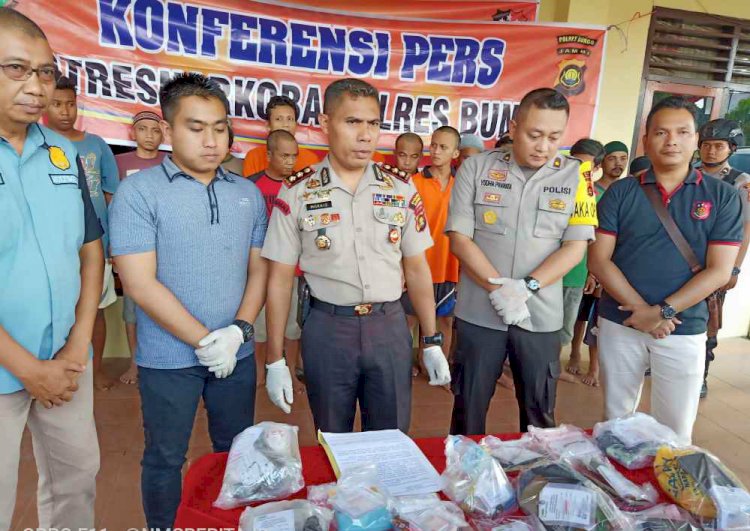 Ungkap 14 Kasus Narkoba, Polres Bungo Ringkus 22 Tersangka