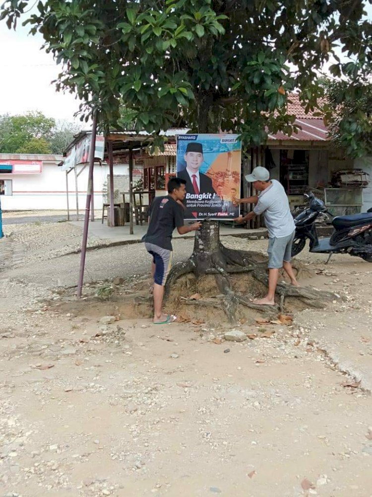 Masuk Basis Cek Endra, Baliho Sy Fasha Ramai Terpasang di Singkut Sarolangun