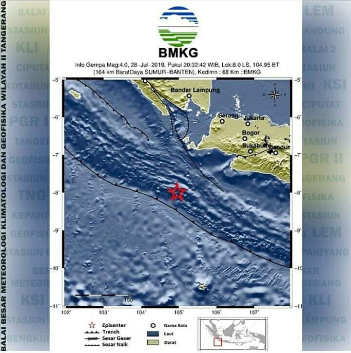 BREAKING NEWS! Gempa 4.0 Magnitudo Goncang Banten