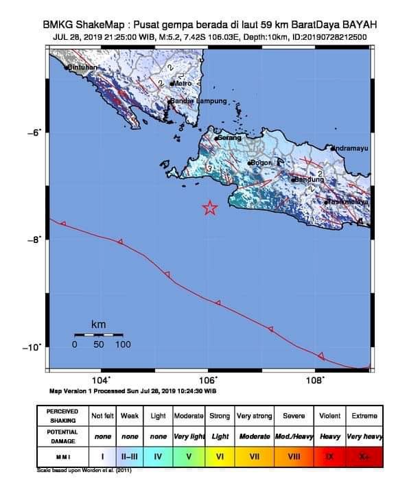 Gempa Susulan 5.2 Magnitudo Guncang Banten dan Jabar