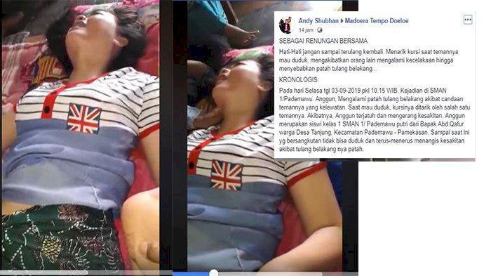 Viral Candaan Tarik Kursi Berujung Siswi SMA Cedera Tulang Belakang