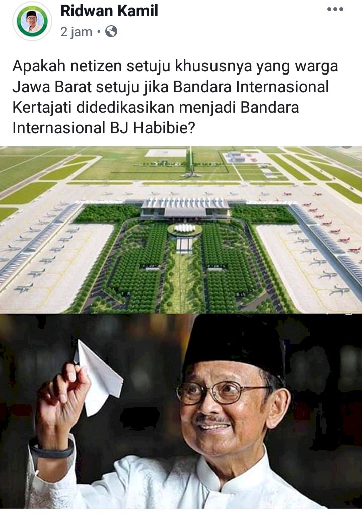 Ridwan Kamil Usulkan Kertajati Jadi Bandara BJ Habibie, Anda Setuju?
