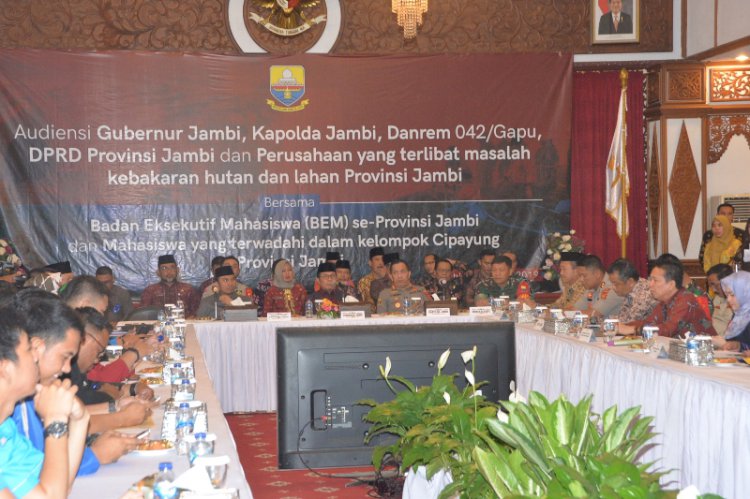 Tanggulangi Karhutla, Gubernur Jambi Terima Masukan BEM se-Provinsi Jambi