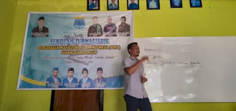 Jurnalis BRITO.ID Latih Puluhan Kader PMII Sarolangun, di Sekolah Jurnalistik