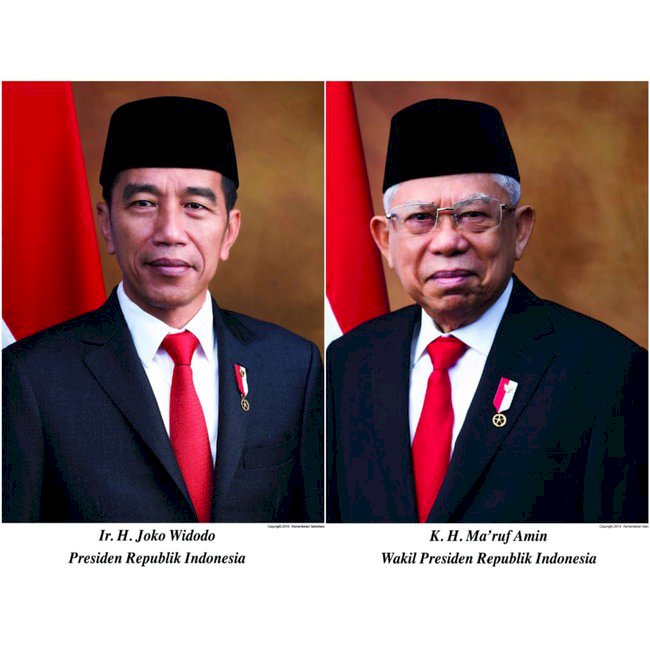 Foto Resmi Jokowi dan Ma'ruf sebagai Presiden-Wapres
