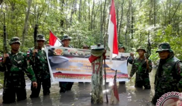 Begini Suasana Upacara Sumpah Pemuda di Patok 7 Perbatasan RI-Malaysia