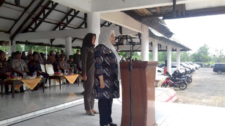 Bupati Masnah Pimpin Apel Persiapan Pengamanan Pilkades Serentak Gelombang III 2019