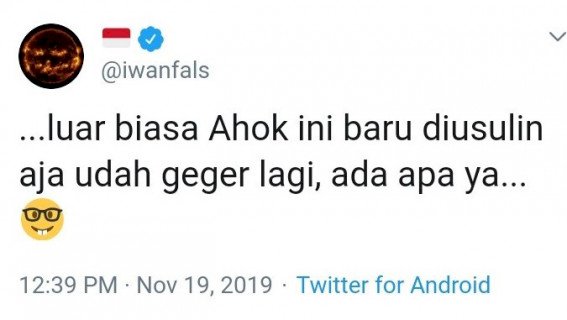 Ahok Bikin Geger, Iwan Fals Sebut Luar Biasa