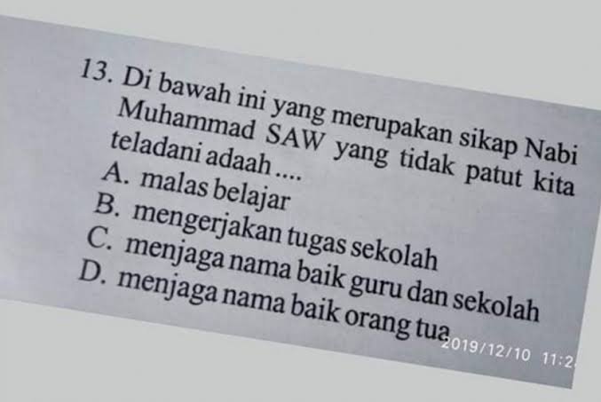 Viral! Di Solok Sumbar, Soal Ujian SD Diduga Hina Nabi Muhammad