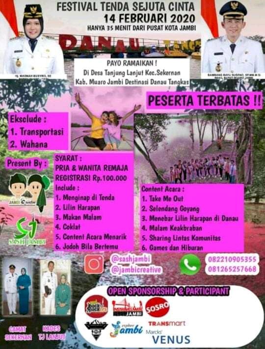 Festival Valentine di Danau Tangkas Dibatalkan Wabup Muarojambi