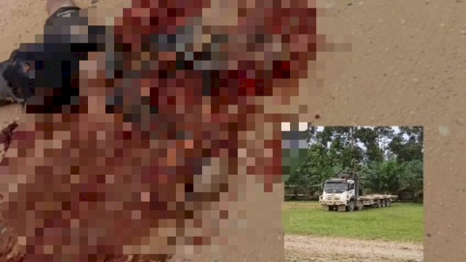 Ngeri! Pedagang Durian Ini Hancur Terlindas Truk Tronton Bermuatan Kayu