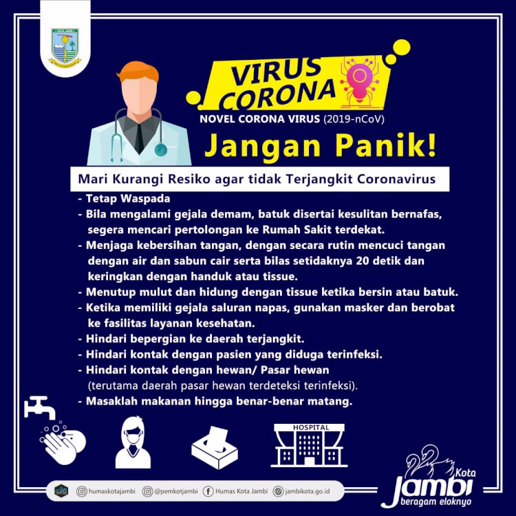 Isu Penyebaran Virus Corona, Walikota Jambi: Warga Jangan Terlampau Panik