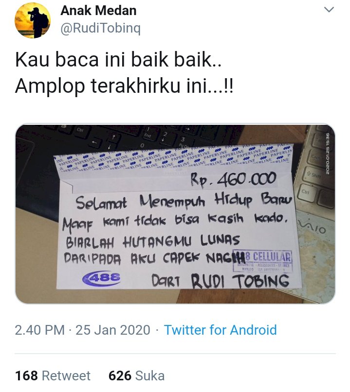 Viral! Amplop Sumbangan di Pernikahan Bertuliskan Biarlah Hutangmu Lunas daripada Capek Nagih