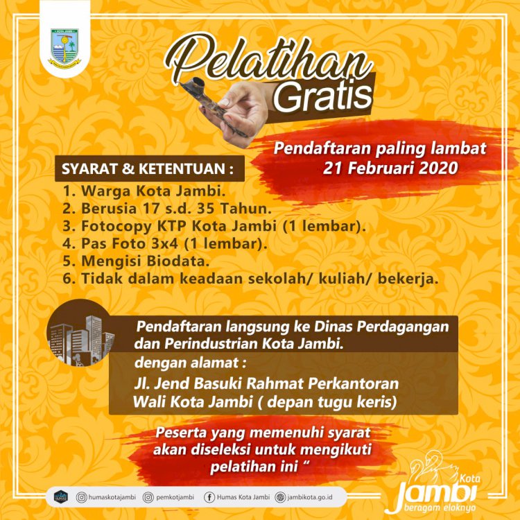 Pemkot Jambi Buka Pelatihan Jahit Gratis, Cek Syaratnya Disini