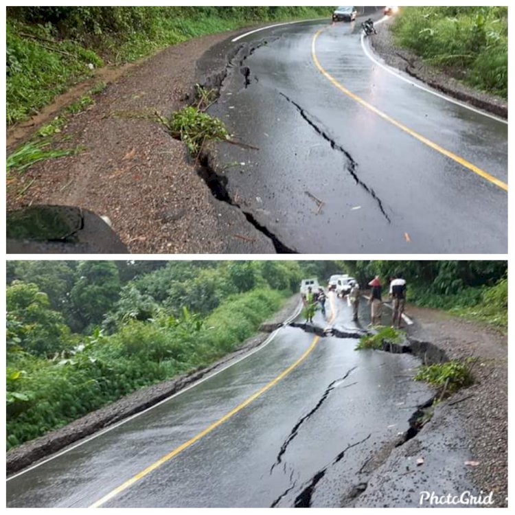 Hujan Deras, Jalan Lintas Tengah Sumatera Amblas di Lahat