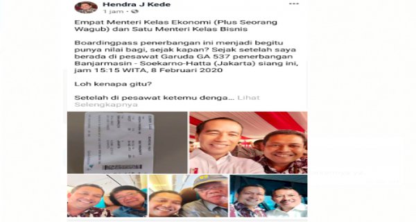 Kala Empat Menteri Naik Pesawat Kelas Ekonomi