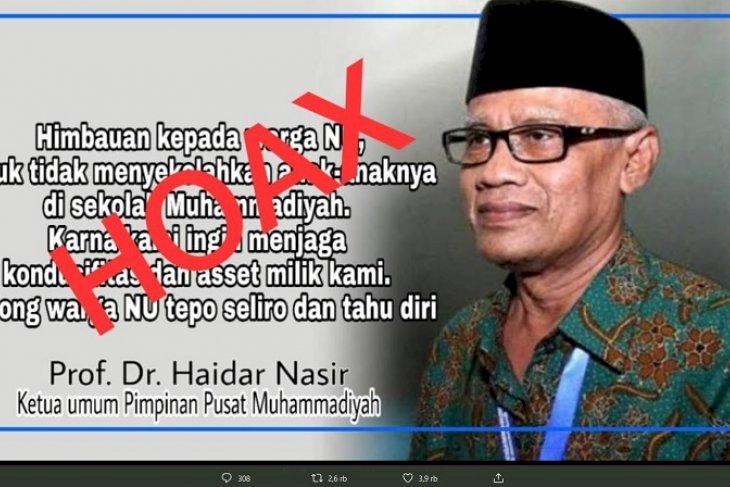 Beredar Himbauan Larang Warga NU Bersekolah di Aset Muhammadiyah, Hoax!